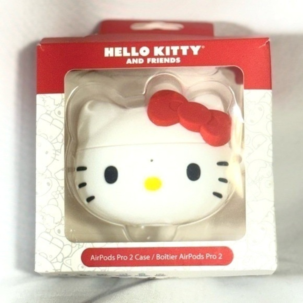 iFace Hello Kitty Red Bow White AirPods Pro 2 Case Hamee Sanrio SIL-34688 NEW